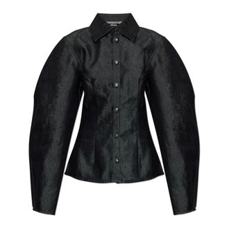 Rotate ROTATE Birger Christensen, Shirts, female, Black, Size: M Denim Shirt