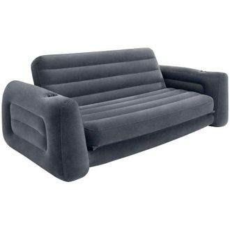 Intex Sof&aacute; Inflable Cama Extra&iacute;ble Gris Oscuro 203x224 Cm