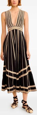 Ulla Johnson Palermo V-neck midi dress - women - Cotton - 2 - Black
