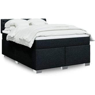 vidaXL Cama Box Spring Con Colch&oacute;n Tela Negro 140x200 Cm Vidaxl