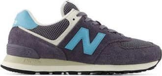 New Balance Unisex 574 en Gris/Azul, Gamuza/Malla, Talla 37.5