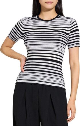 Theory Rib Stripe Wool T-Shirt