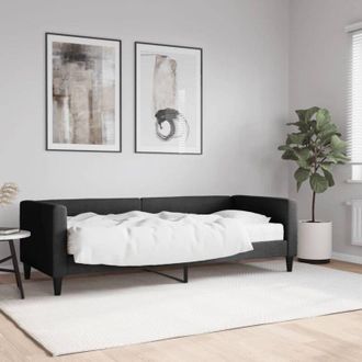 vidaXL Furniture Limited - Sof&aacute; Cama Con Colch&oacute;n Tela Negro 80x200 Cm