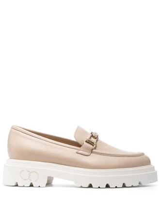 Casadei Mocassini con logo inciso - Toni neutri