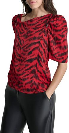 DKNY Dkny Asymmetrical Short Sleeve Top