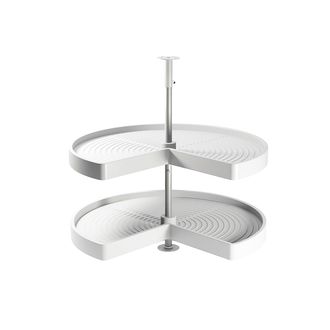 Emuca Emuca - Juego De Bandejas Giratorias Shelvo 3/4, Para M&oacute;dulo 900mm, Pl&aacute;stico Y Aluminio, Blanco