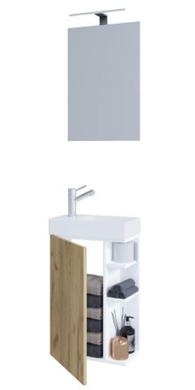ebuy24 Muebles De Ba&ntilde;o De Lavabo De 2 Piezas Lumia Mirror 129x40x22 - Vcm