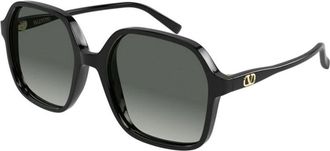 Valentino Light V Acetate Zonnebril - Dames - Zonnebrillen - Zwart - 56 MM - Accessoires