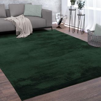 Paco Home Paco Home Alfombra Sal&oacute;n Pelo Corto Lavable Monocolor Moderna Suave Verde Petr&oacute;leo 240x340 Cm