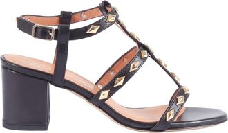 Via Roma 15 Black Sandaletto Con V Sandals