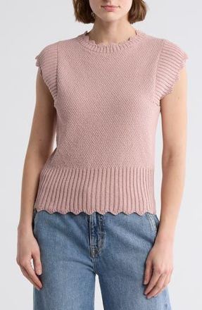 Elie Tahari Scallop Edge Sweater in Dusty Pink at Nordstrom Rack, Size X-Small