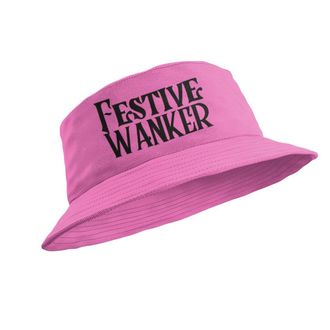 Generic Funny Rude Christmas Bucket Hat Festive Wanker (UK, Alpha, L, Pink)