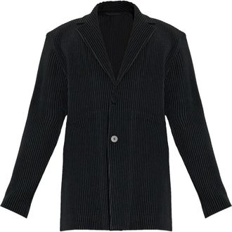 Homme Plissé Issey Miyake plissé blazer - men - Polyester/Polyester - 3 - Black