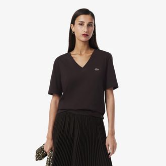 Lacoste T-shirt met korte mouwen en V-hals