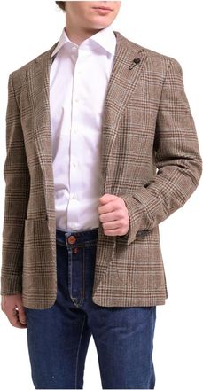 Lardini Giacca in Misto Lana Vergine Cammello Linea Speciale - - Jackets - Uomo - Marrone - S
