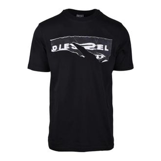 Diesel T-Shirts, male, Black, 2XL, Cotton T-shirt