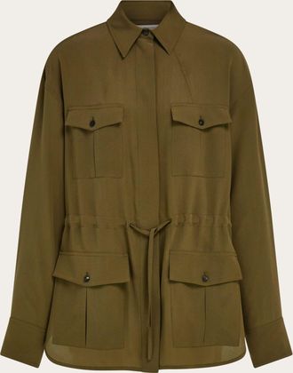 Ferragamo Donna Over shirt sahariana Verde