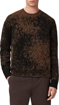 AllSaints Storm Alpaca Blend Crewneck Sweater in Brown at Nordstrom, Size Xx-Large