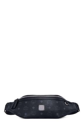 MCM Medium Fursten Belt Bag in Visetos in Black at Nordstrom