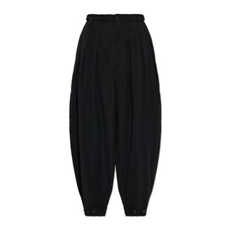 Yohji Yamamoto Pantaloni Larghi Random Stripe Hem Tab - - Trousers - Uomo - Nero - M
