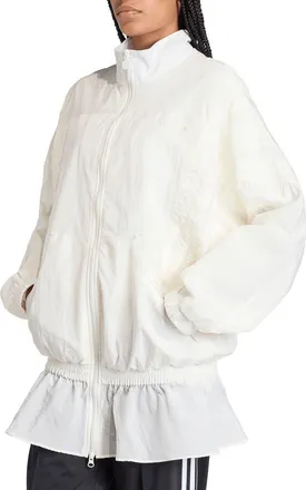 adidas Originals Santiago Peplum Track Jacket in Off White at Nordstrom, Size X-Large