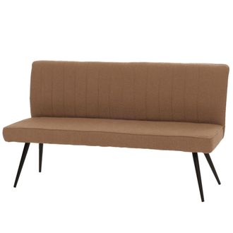 Hhg Hhg - Banco 195, Banco De Comedor Banco Tapizado, Respaldo Tela/textil Boucl&eacute; Metal 160cm, Marr&oacute;n