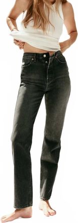 Alex Mill The Carla High Rise Straight Jeans In Zurich Black Wash