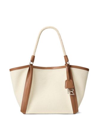 Ralph Lauren Collection woven keybell rope-handle tote bag - women - Cotton/Polyester/Calf Leather/Cotton - OS - Neutrals