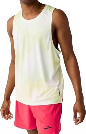 Brooks Mens Dash Singlet Print Tank Top In Euphoryc Luminary