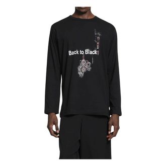 Yohji Yamamoto Heren, Tops, Zwart, Maat: L