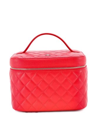 Chanel Classic Vanity Case Quilted Caviar Medium pouch - Rosso