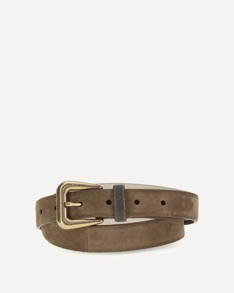 Brunello Cucinelli Suede Belt with monili detail Female S
