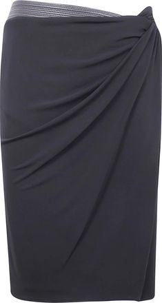 Versace Rokken, Dames, Zwart, M, Skirt Stretch Crepe Jersey