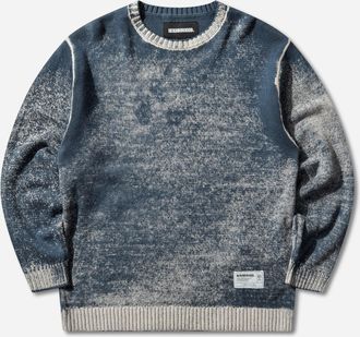 Neighborhood Men s Pigment Bleed Crewneck Sweater Navy