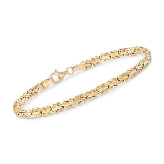 Ross-Simons 18kt Gold Over Sterling Flat Byzantine Bracelet