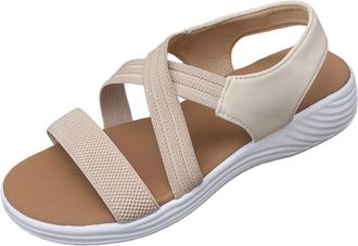 Generic Ladies Summer Sandals Open Toe Casual Walking Sandal Stylish Lightweight Breathable Versatile Comfy Wide Fit Wedge Sandals with Arch Support Daily Out