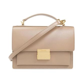Golden Goose Leather Flap Shoulder Bag with Metallic Clasp - female - Golden Goose - Handbags - Pink - ONE SIZE - Bags