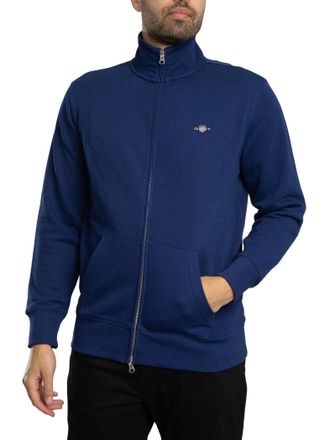 GANT Normale Shield Volledige Ritssluiting Track Top, Blauw