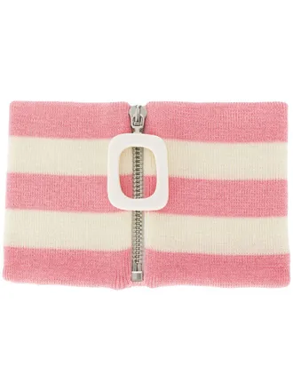 J.W.Anderson zipped neckband - unisex - Wool - One Size - Pink