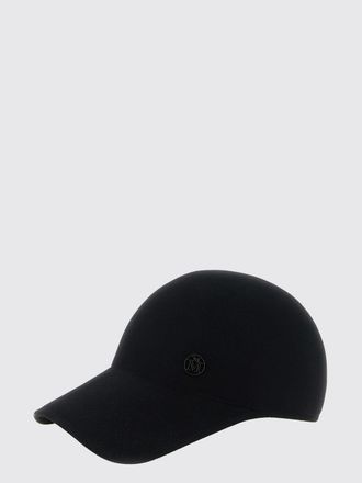 Maison Michel Cappello da baseball in feltro di lana con logo metallico