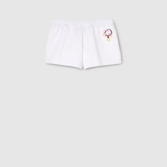 Gucci Cotton Jersey Shorts With Embroidery, White, Ready-to-wear