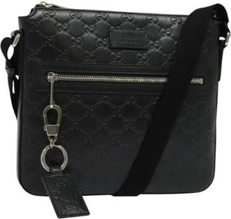 Gucci Pre-owned Cross Body Bag - Dames - Vintage Schoudertas - Zwart - ONE Size - Leer - Vintage