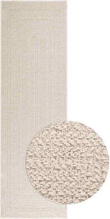 vidaXL Rug zizur Cream 80x250 cm Jute Look Indoor and Outdoor Vidaxl