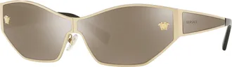 Versace Light Brown Mirror Gold Cat Eye Ladies Sunglasses VE2205 12525A 67