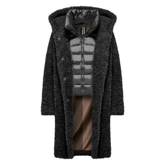 Bomboogie Cappotto lungo monopetto in ecopelliccia - - Coats - Donna - Nero - S