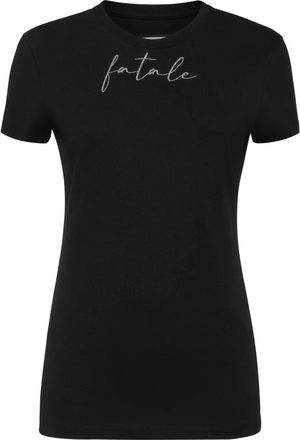 Philipp Plein Pure Fit T-Shirt Strass Fatale - Dames - T-shirts - Zwart - 2XL - Katoen - Tops