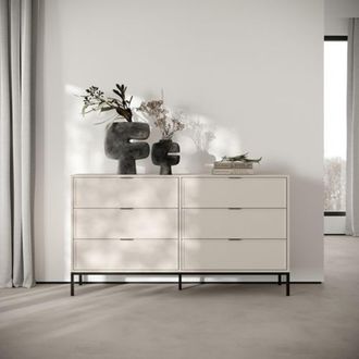 Dmora Cajonera Laletati, 4 Cajones, Apertura Deslizante, Cierre Deslizante, 150x40x92h Cm Negro Antracita