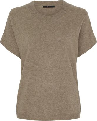 BTF-CPH Rondgebreid T-shirt - Dames - Ronde hals truien - Beige - S - Wol - Truien & Vesten