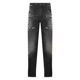 Diesel Slim-fit Jeans, male, Black, Size: W28 Denim Slim Pants Washed Finish Modern