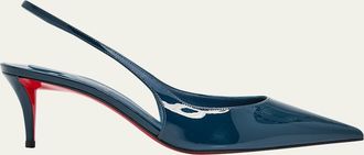 Christian Louboutin 60mm Miss Z Patent Leather Slingback Pumps